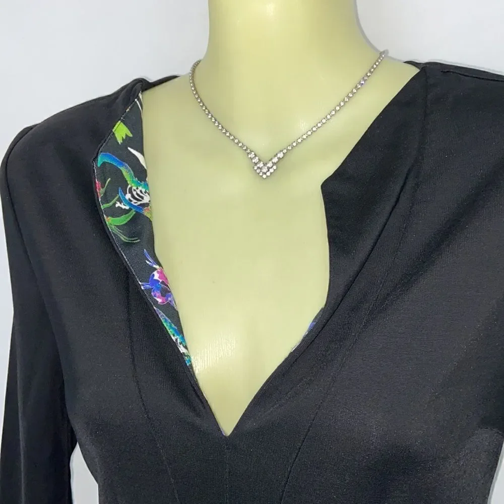 Just Cavalli Dress Black Silk Mesh Accents Nwot Sz Sm - Picture 2 of 9